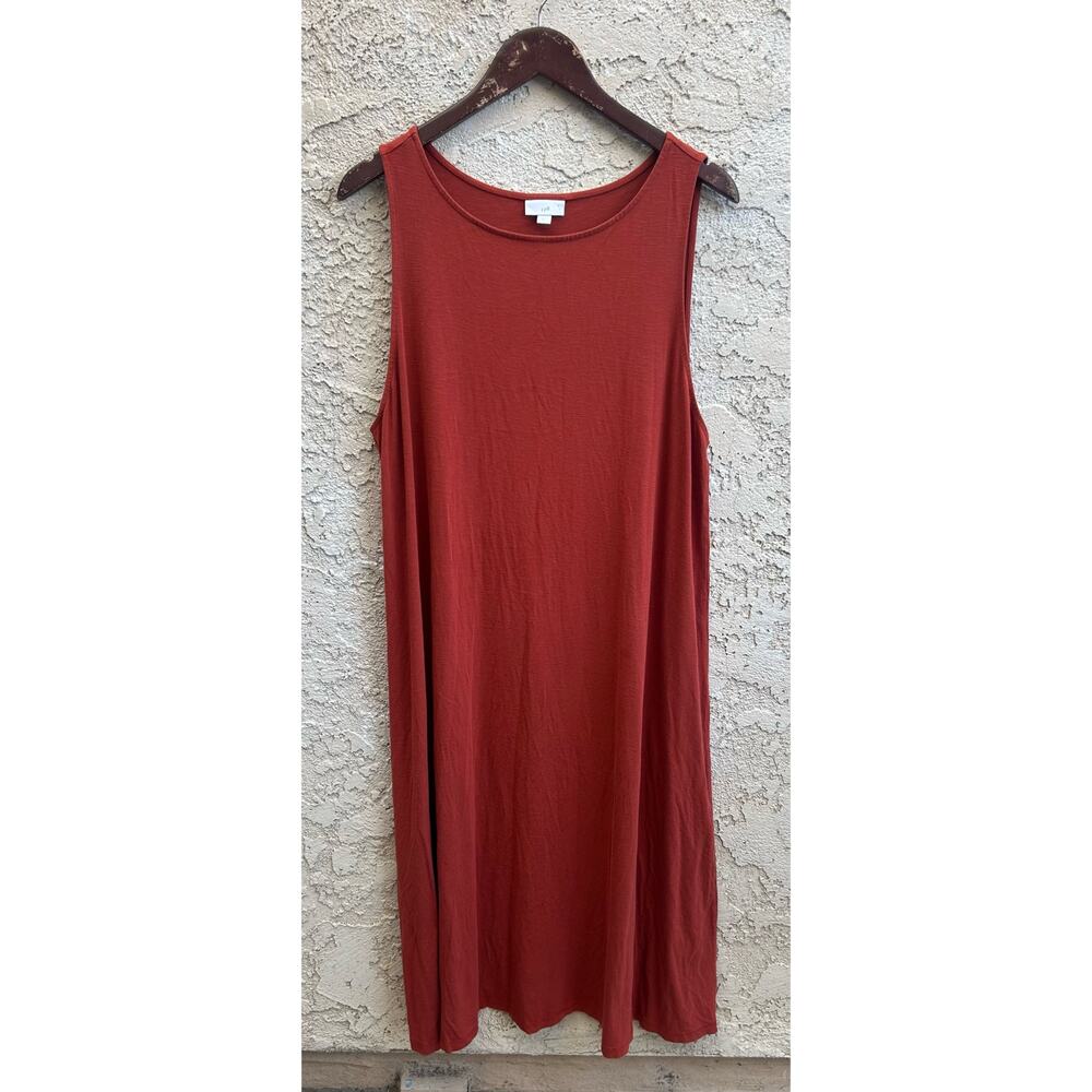 J. Jill Sleeveless Maxi Dress in Brick Red